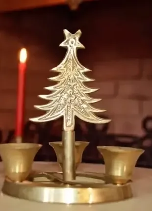 Чудовий новорічний свічник на три свічки
