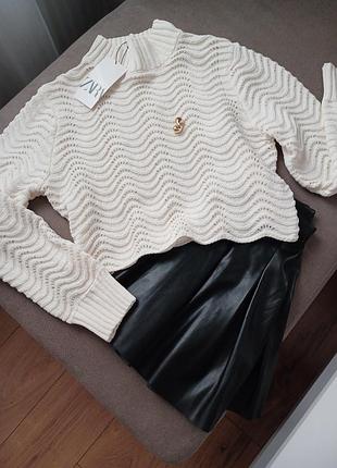 Светр   вкорочений zara ажурний🤍