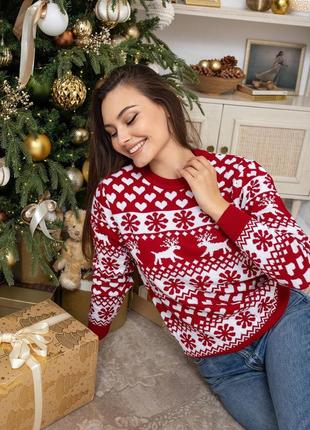Новогодний. 🎄рождественский свитер женский s-m l-xl