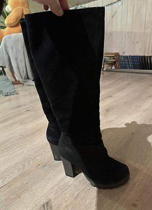 Сапоги замшевые