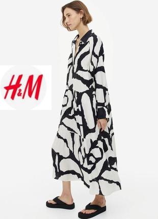 Красивое вискозное ярусное платье,платье,миди,h & m