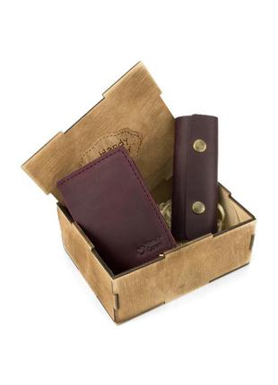 Подарунковий жіночий набір в коробці handycover №43 бордовий