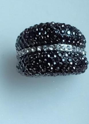Роскошное массивное кольцо кольца 17 р. с дымчатыми кристаллами италия перстень4 фото