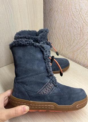 Зимние кожаные ботинки, термоботинки ecco.