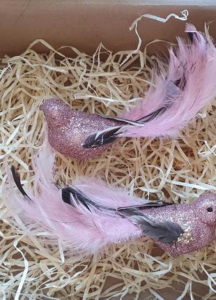 Новогодние игрушки птицы, 2 шт