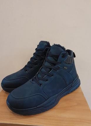 Ботинки мужские черные матовые зима на шнуровке с-8358. размеры: 40,41,42,43,44