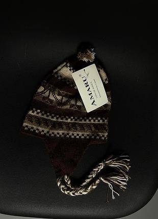 Стильная теплая шапка amaru original lana wool hat style designer хипстерск хипи тепла премиальная дорога бренд brend clothes