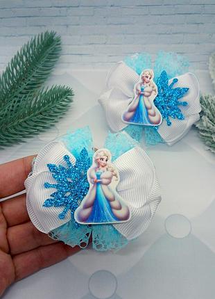 Зимние бантики с эльзой