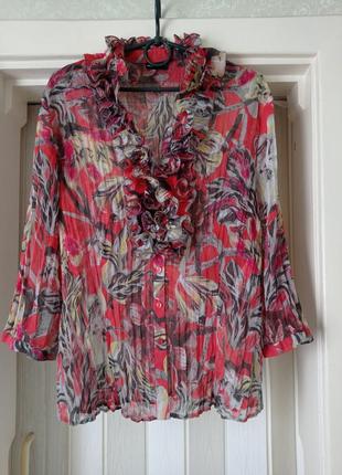 Блуза червона шифон гофре