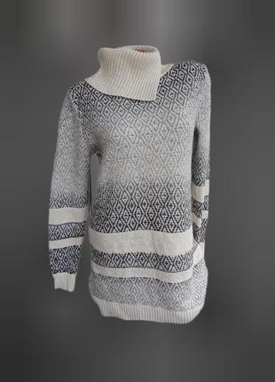 Тепла в'язана сукня з шикарним воротом