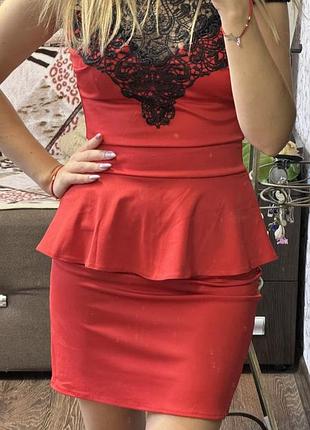Сексі сукня червона міні