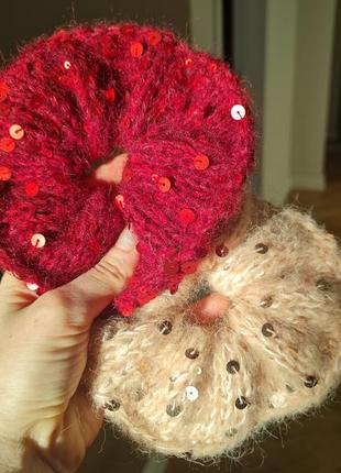 Красива резинка для волосся, ручної роботи, в'язана гумка для волосся