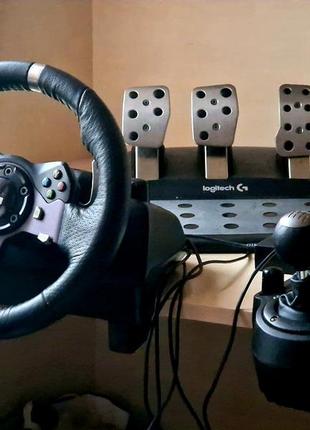 Руль logitech g920 driving force + педали + короб передач