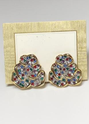 Винтажные клипсы, винтажные серьги. винтаж.