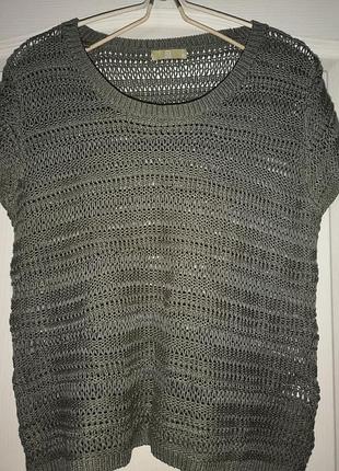 В'язана майка безрукавка сітка накидка хакі tu/12