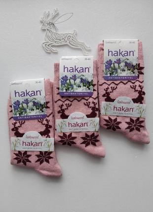 3 пары женские высокие зимние шерстяные носки hakan, 36-40.без махры.туречна.100% шерсть.