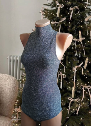 Новое боди с люрексом h&m xs