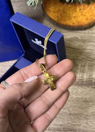 Оригинальное колье, ожерелье с крестом с камушками swarovski🔥
