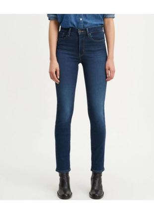Levi's 27 demi curve modern rise skinny темно синие джинсы