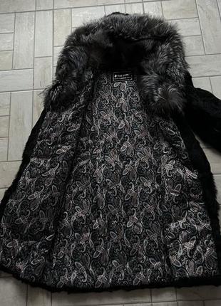 Шуба чернобурка+козлик