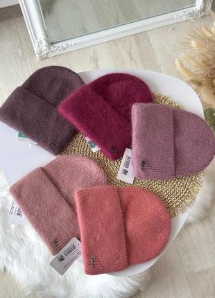 Шапка ангора на флисе