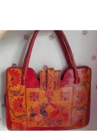 Сумка  нат шкіра  вінтаж стиль індія