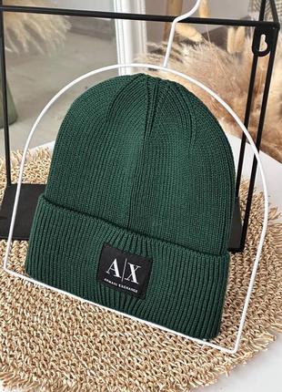 Шапка унисекс не высокая лопатка armani exchange2 фото