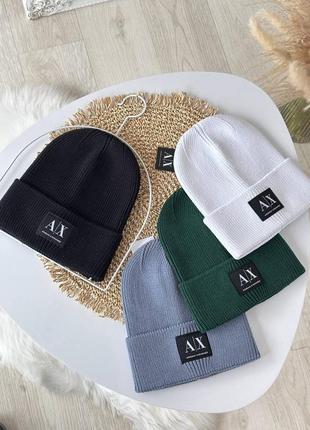 Шапка унисекс не высокая лопатка armani exchange4 фото