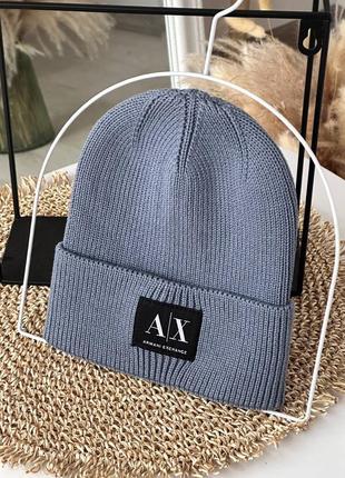 Шапка унисекс не высокая лопатка armani exchange6 фото