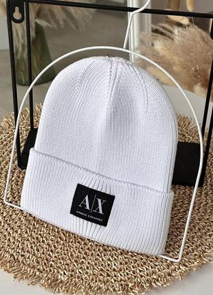 Шапка унисекс не высокая лопатка armani exchange8 фото