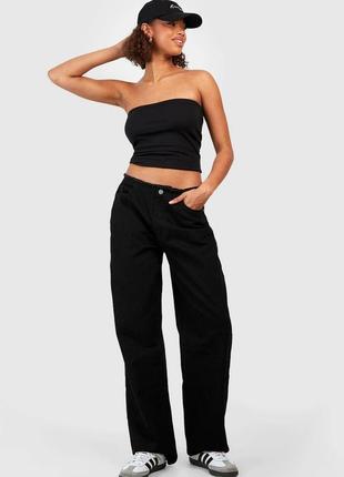 Джинсы фирменные прямые широкие трубы бренд — boohoo xxl-xxxl