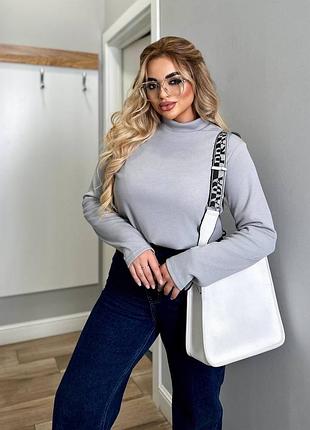 Базовый гольф батал в рубчик женский свитер однотонный