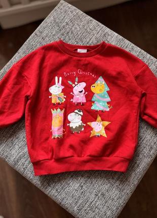 Кофта (свитшот) у девочки 98р новогодняя