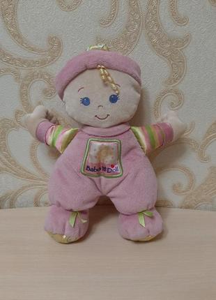 Мягкая игрушка кукла погремушка fisher price