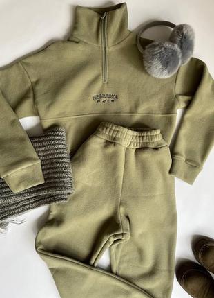 Nebraska 1991 / трендовый флисовый костюм полар женский комплект свитшот и штаны джоггеры