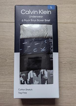 Трусы - боксеры calvin klein размер l для подростков набор из 6 шт.