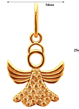 Золотая подвеска ангел с фианитами ск 412820 1.33 арт.9786266292 фото