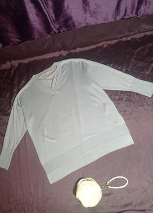 Пуловер туника нежно фиолетового цвета, в составе есть шерсть и кашемир, большой размер 3xl 4xl недорого