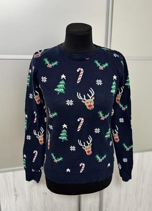 Светр новорічний, кофта жіноча новорічний принт