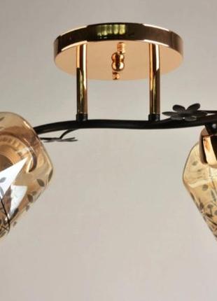 Люстра стельова sirius л 7554/2 fg+bk на 2 плафони
