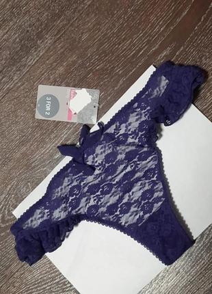 Новые кружевные трусики бикини с рюшами р.12 от marks & spencer