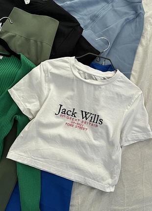 Вклрочена футболка кроп jack wills