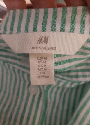 Льняное стильноеп латье-рубашка дуже h&m6 фото