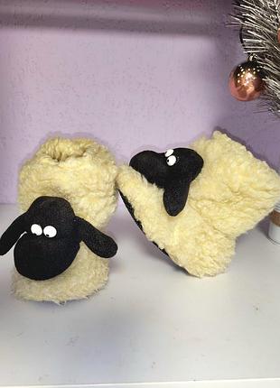 Дитячі чуні , уггі із овечої шерсті " баранчик  шон ". унісекс.