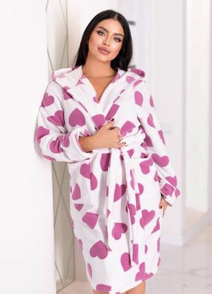 Женский теплый халат на запах большого размера