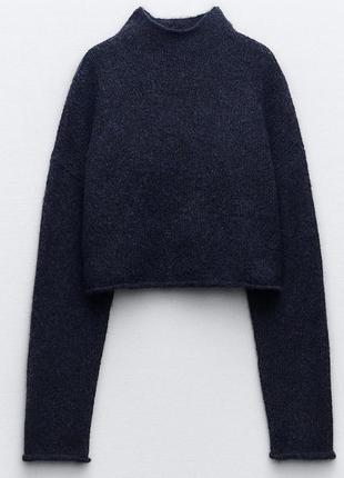 Свитер женский укороченный бордовый zara new