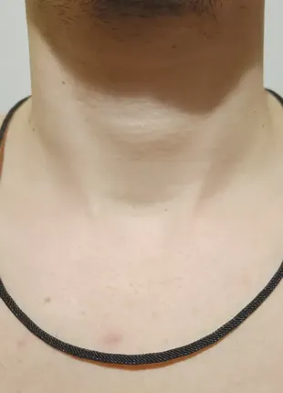 Шовковий шнурок мілан з срібною застібкою, 3 мм 1465-ч