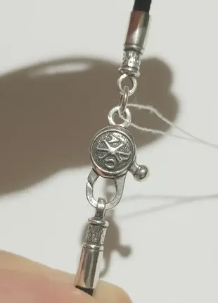 Шовковий шнурок мілан з срібною застібкою, 3 мм 1465-ч