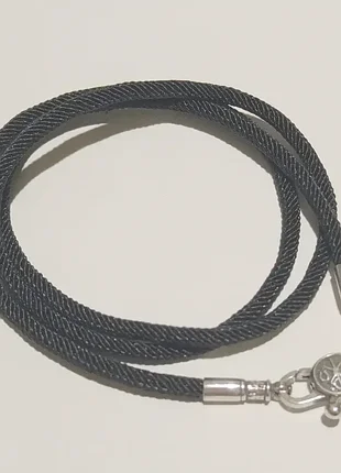 Шовковий шнурок мілан з срібною застібкою, 3 мм 1465-ч