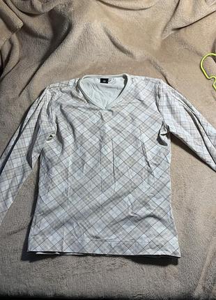 Жіночий лонгслів у клітинку з довгим рукавом